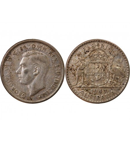 AUSTRALIE, GEORGES VI - FLORIN ARGENT 1947