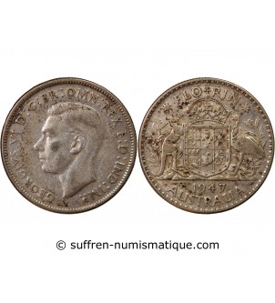 AUSTRALIE, GEORGES VI - FLORIN ARGENT 1947