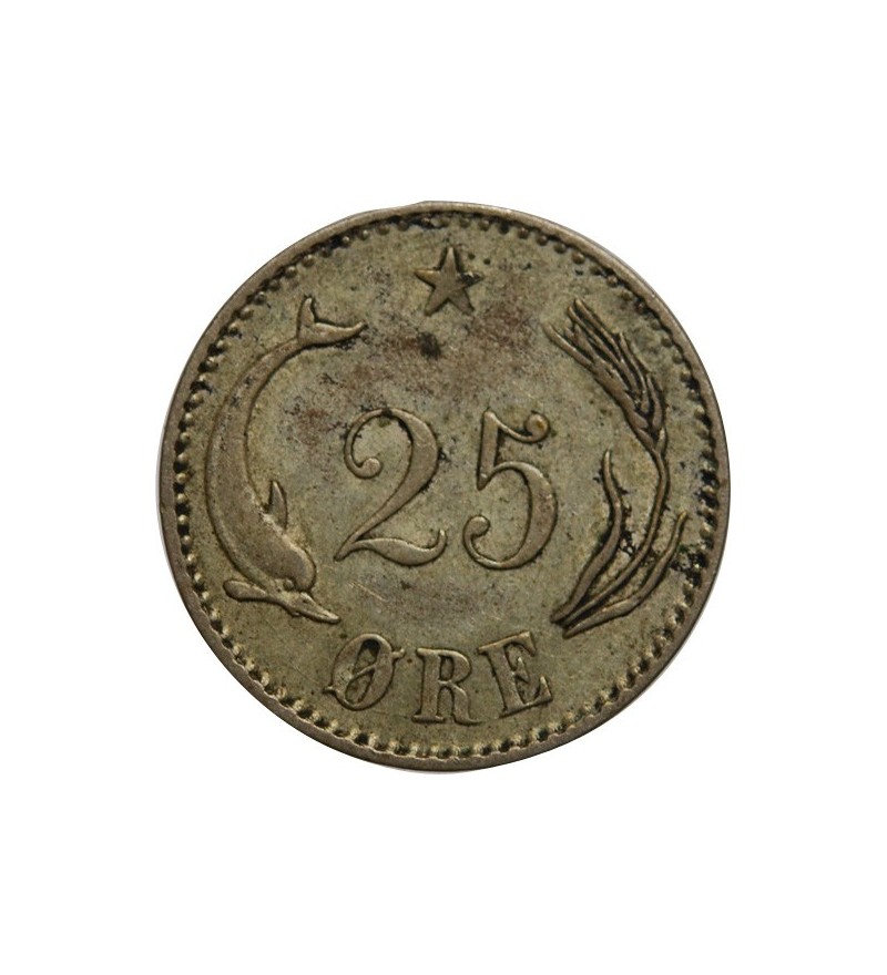Danemark 25 Ore Christian IX 1874