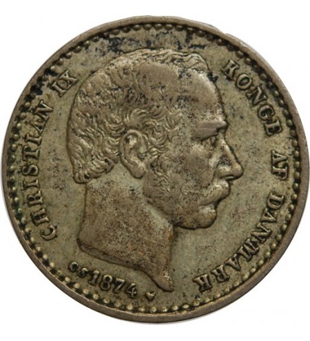 Danemark 25 Ore Christian IX 1874