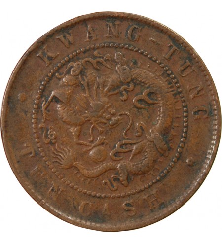 CHINE, KWANG-TUNG - 10 CASH 1900-1906