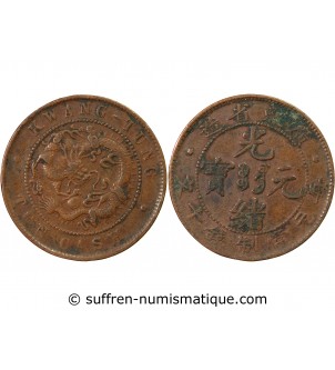 CHINE, KWANG-TUNG - 10 CASH 1900-1906