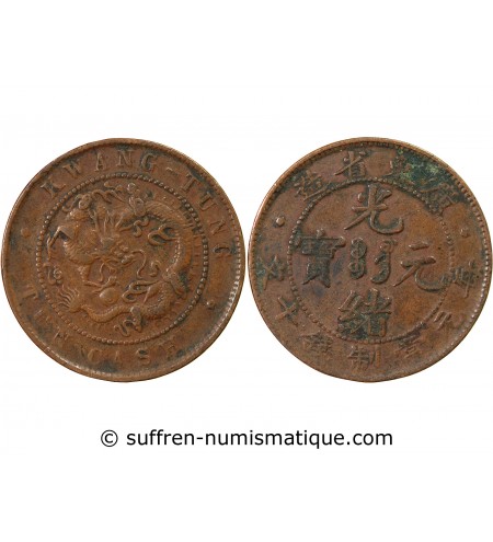 CHINE, KWANG-TUNG - 10 CASH 1900-1906