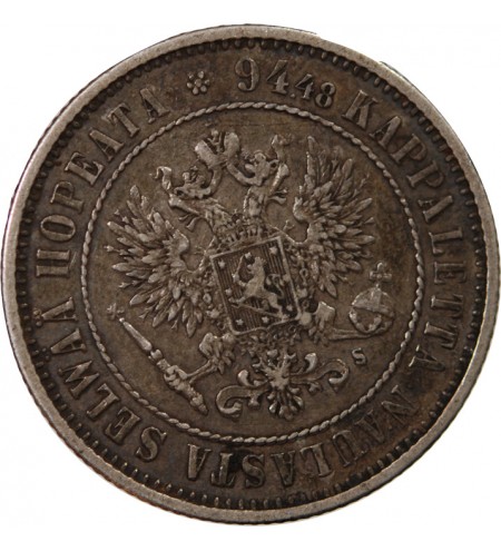 FINLANDE, ALEXANDRE II - 1 MARKKA ARGENT 1874