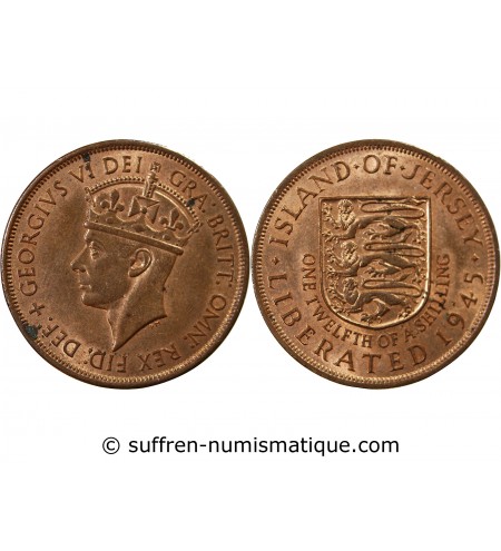 JERSEY, GEORGES VI - 1/12 SHILLING 1945
