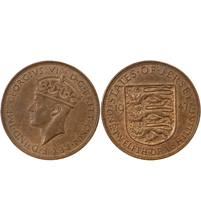 JERSEY, GEORGES VI - 1/12 SHILLING 1947