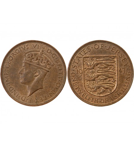 JERSEY, GEORGES VI - 1/12 SHILLING 1947