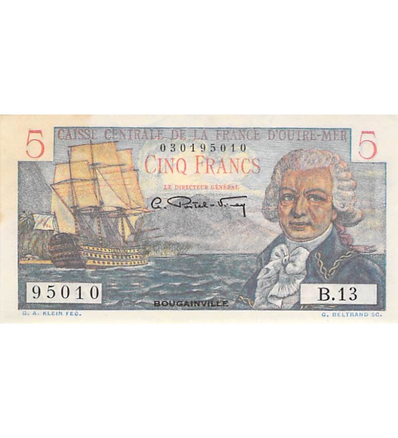 AFRIQUE EQUATORIALE FRANCAISE - 5 FRANCS (1947) BOUGAINVILLE - SÉRIE B.13