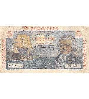 GUADELOUPE - 5 FRANCS (1947-1949) BOUGAINVILLE - SERIE H.22 2