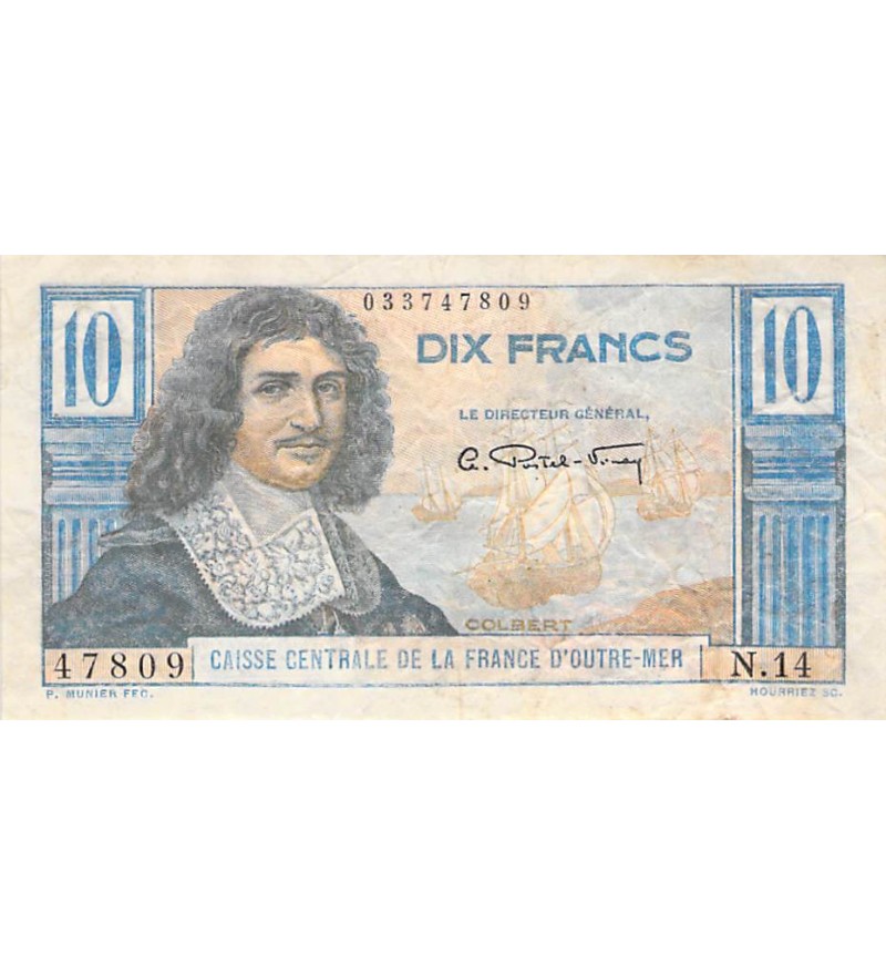 AFRIQUE ÉQUATORIALE FRANCAISE - 10 FRANCS (1947) COLBERT - SÉRIE N.14