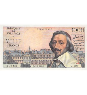 FRANCE, RICHELIEU - 1000 FRANCS 06/12/1956 - SÉRIE Q.306