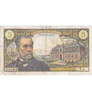 FRANCE, LOUIS PASTEUR - 5 FRANCS 05/05/1966 - SÉRIE T.4 2
