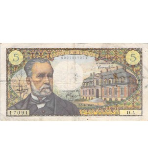 FRANCE, LOUIS PASTEUR - 5 FRANCS 05/05/1966 - SÉRIE D.4 2
