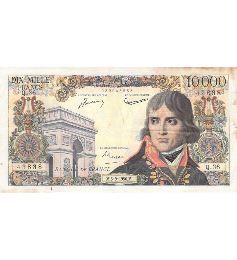 FRANCE, BONAPARTE - 10 000 FRANCS 06/09/1956 - SÉRIE Q.36