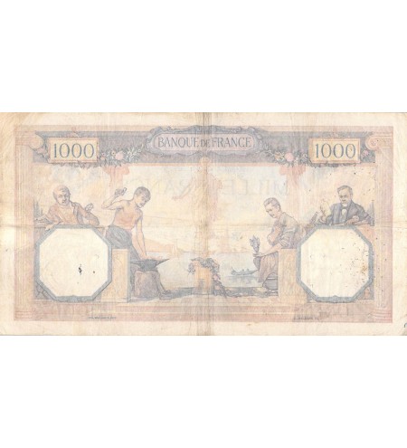 FRANCE, CÉRÈS ET MERCURE - 1000 FRANCS 13/06/1927 - SÉRIE N.303