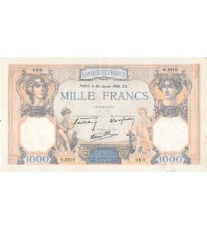 FRANCE, CÉRÈS ET MERCURE - 1000 FRANCS 26/01/1939 - SÉRIE O.5610 2