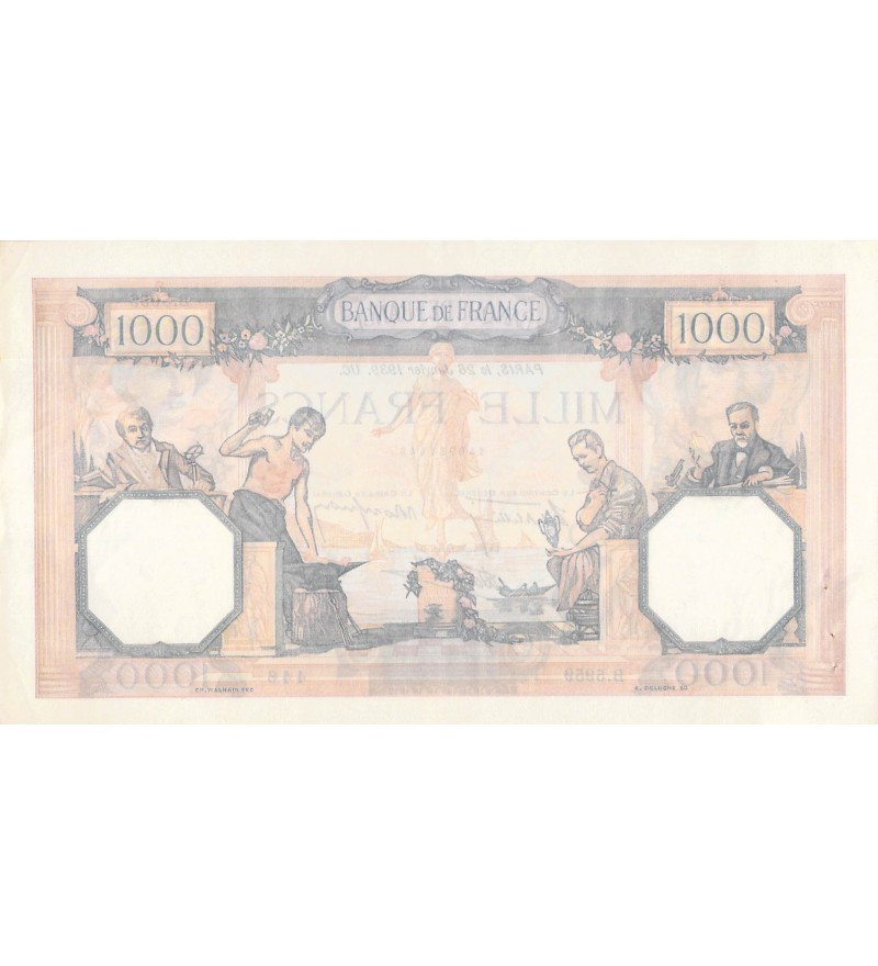 FRANCE, CÉRÈS ET MERCURE - 1000 FRANCS 26/01/1939 - SÉRIE B.5959