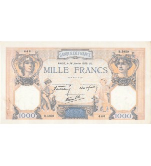FRANCE, CÉRÈS ET MERCURE - 1000 FRANCS 26/01/1939 - SÉRIE B.5959 2