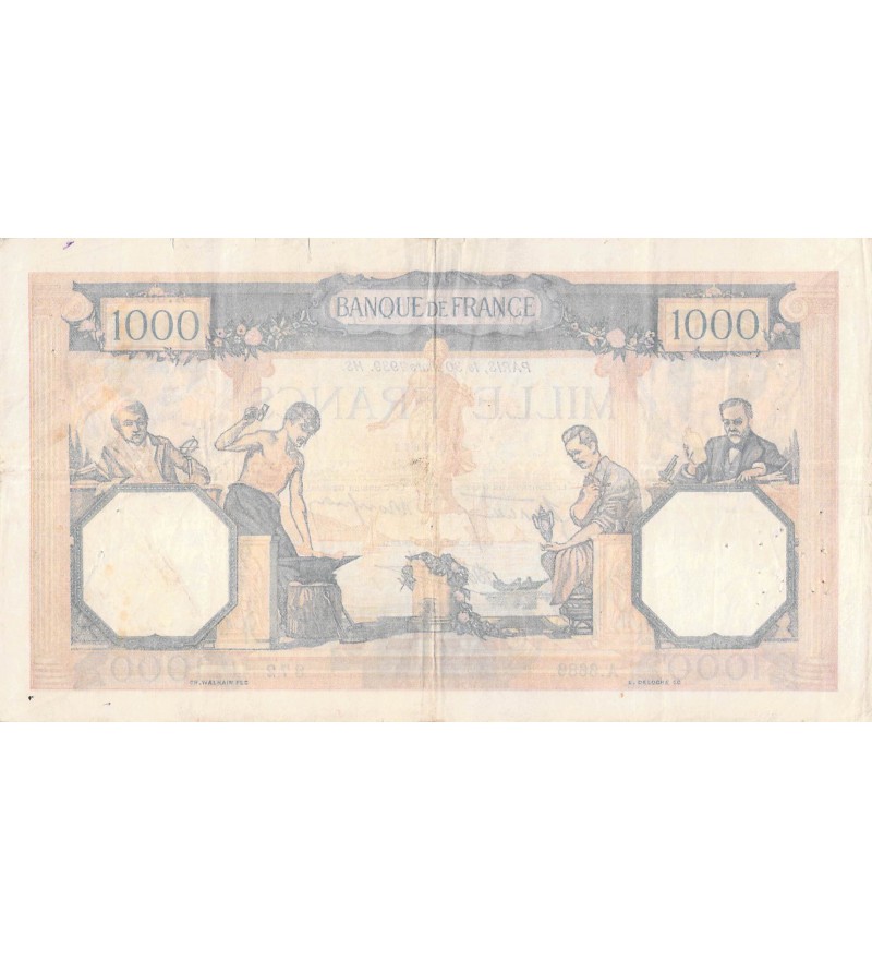 FRANCE, CÉRÈS ET MERCURE - 1000 FRANCS 30/03/1939 - SÉRIE A.6686