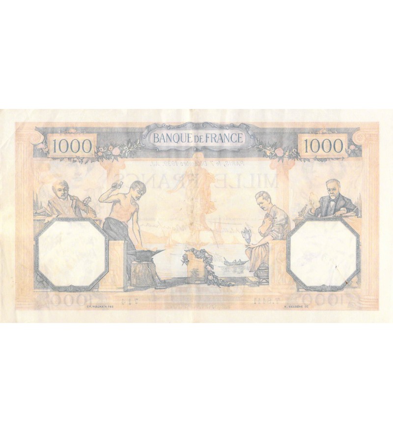 FRANCE, CÉRÈS ET MERCURE - 1000 FRANCS 07/12/1939 - SÉRIE T.8441