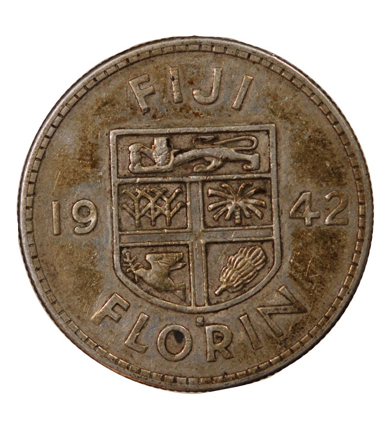 FIDJI, GEORGES VI - FLORIN ARGENT 1942 S
