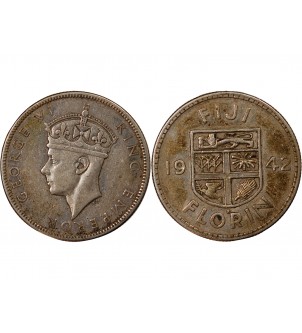 FIDJI, GEORGES VI - FLORIN ARGENT 1942 S 2
