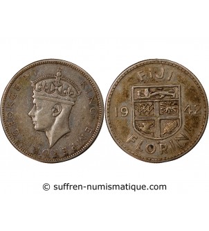 FIDJI, GEORGES VI - FLORIN ARGENT 1942 S