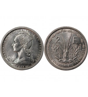 AFRIQUE OCCIDENTALE FRANÇAISE - 2 FRANCS 1948 2