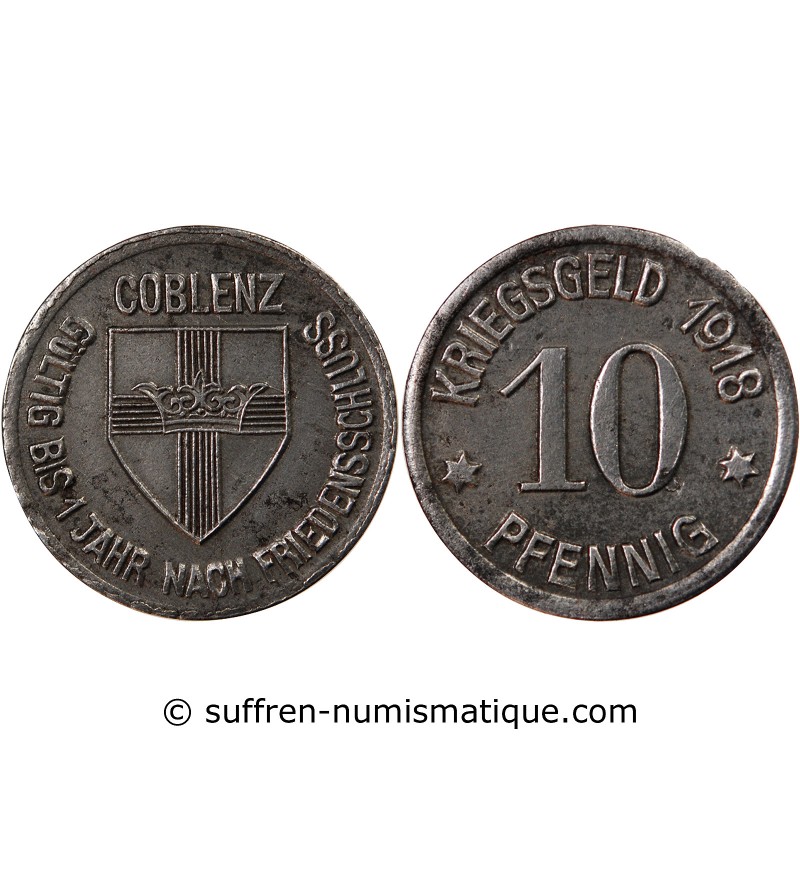 Nécessité, Allemagne, Coblence - 10 Pfennig 1918
