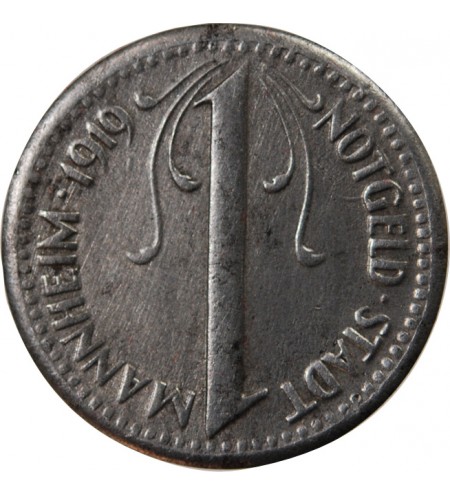Nécessité, Allemagne, Mannheim - 10 Pfennig 1919