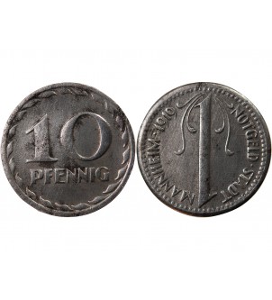 Nécessité, Allemagne, Mannheim - 10 Pfennig 1919 2
