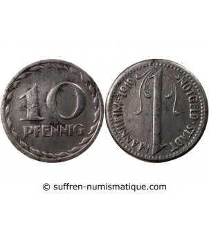 Nécessité, Allemagne, Mannheim - 10 Pfennig 1919