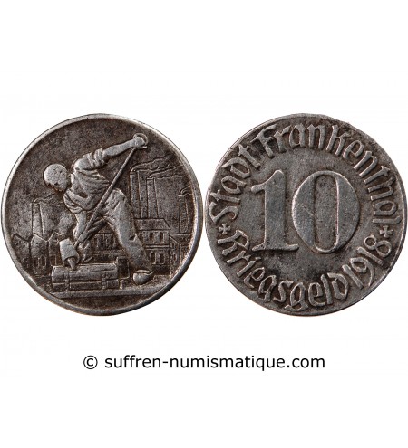 Nécessité, Allemagne, Frankenthal - 10 Pfennig 1918