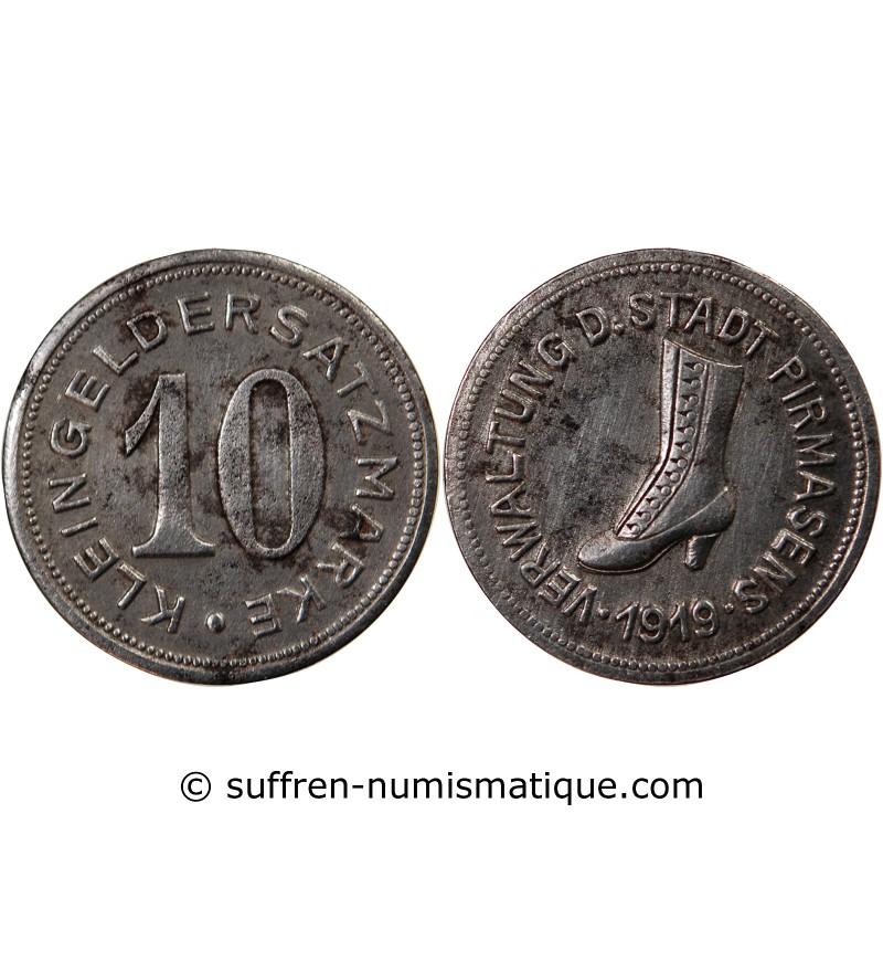 Nécessité, Allemagne, Pirmasens - 10 Pfennig 1919