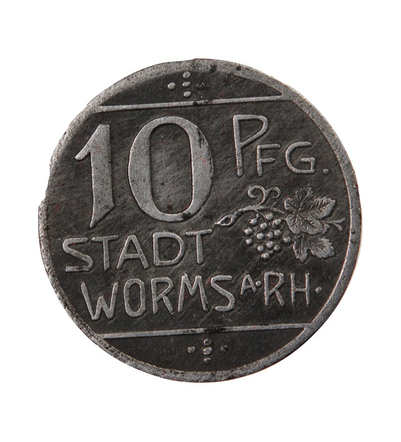 Nécessité, Allemagne, Worms - 10 Pfennig 1918