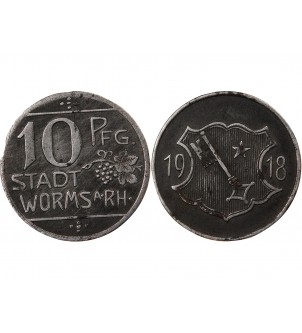 Nécessité, Allemagne, Worms - 10 Pfennig 1918 2