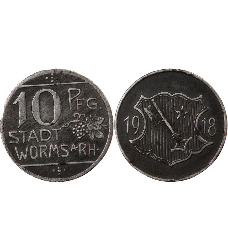 Nécessité, Allemagne, Worms - 10 Pfennig 1918