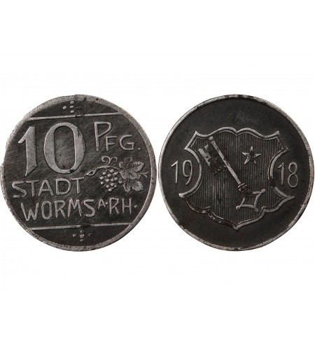 Nécessité, Allemagne, Worms - 10 Pfennig 1918