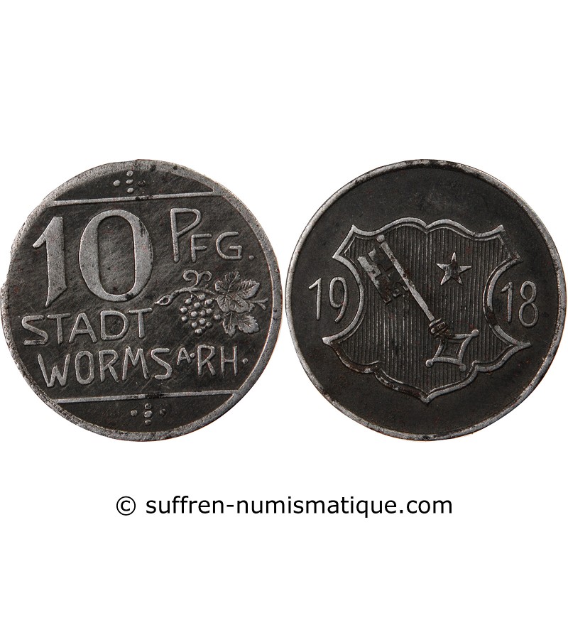 Nécessité, Allemagne, Worms - 10 Pfennig 1918
