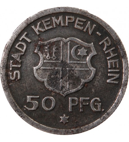 Nécessité, Allemagne, Kempen - 50 Pfennig 1921