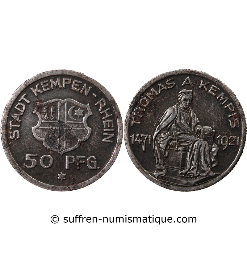 Nécessité, Allemagne, Kempen - 50 Pfennig 1921