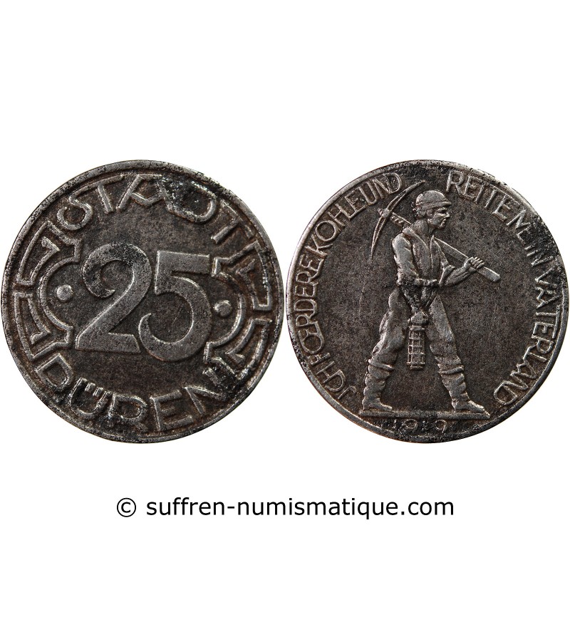 Nécessité, Allemagne, Düren - 25 Pfennig 1919