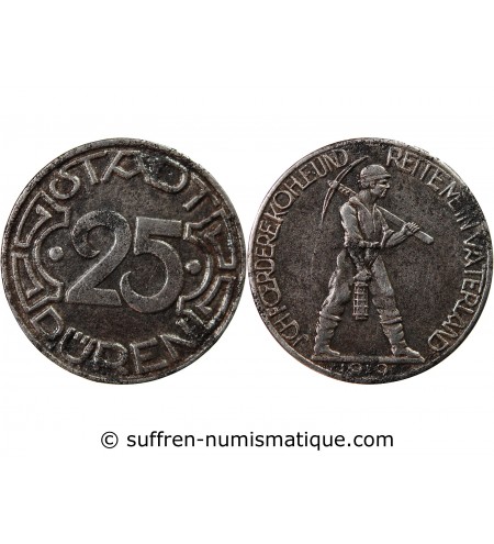 Nécessité, Allemagne, Düren - 25 Pfennig 1919