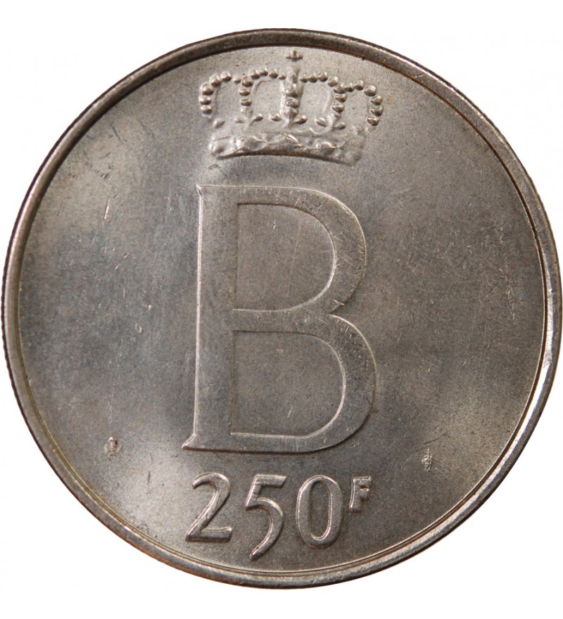 BELGIQUE, BAUDOUIN Ier - 250 FRANCS ARGENT 1976