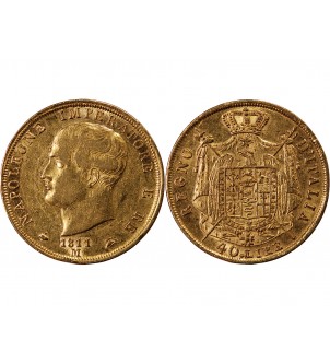 ITALIE, NAPOLEON﻿ 1er - 40 LIRE OR 1811 M MILAN 2