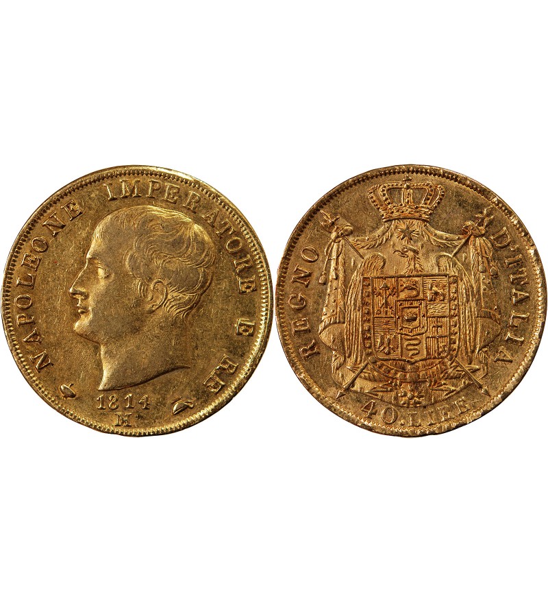 ITALIE, NAPOLEON﻿ 1er - 40 LIRE OR 1811 M MILAN