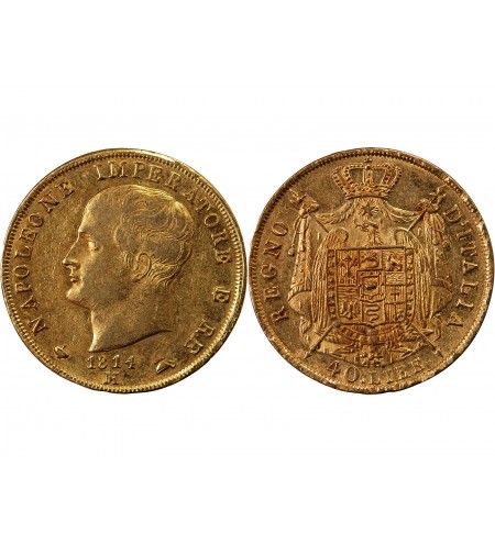 ITALIE, NAPOLEON﻿ 1er - 40 LIRE OR 1811 M MILAN
