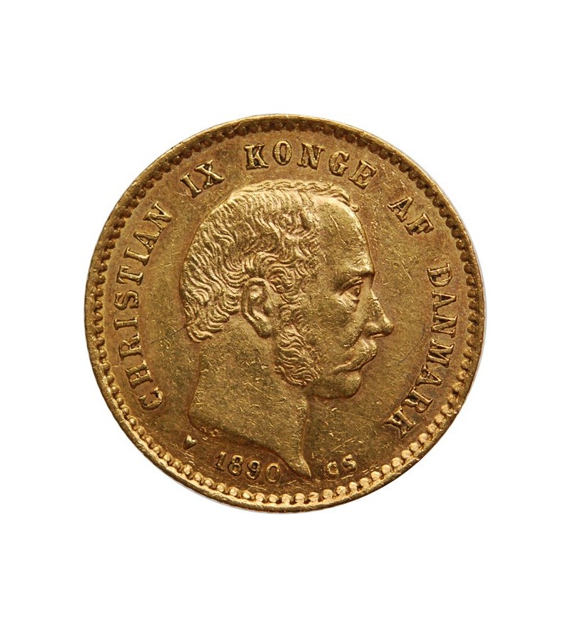 DANEMARK - 10 KRONER OR 1890 CHRISTIAN IX﻿