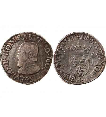 Principauté de Dombes, Louis II de Monpensier - TESTON 1577 TREVOUX