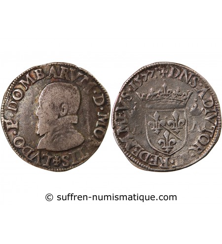 Principauté de Dombes, Louis II de Monpensier - TESTON 1577 TREVOUX